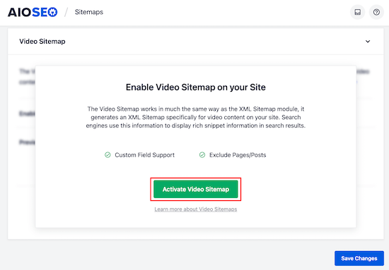 Activate Video Sitemap Module