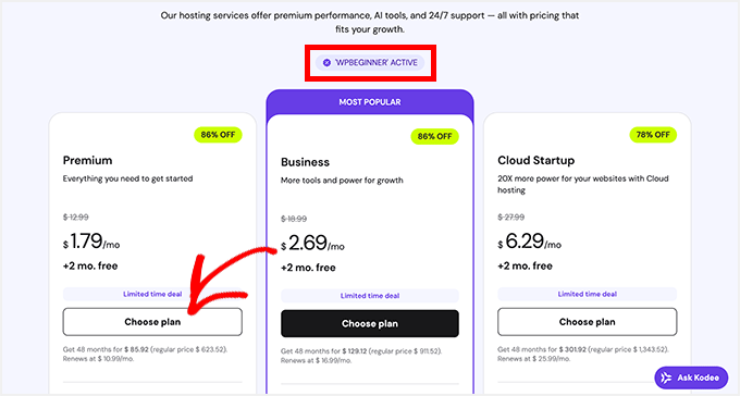 Hostinger choose a pricing plan Hostinger choose a pricing plan