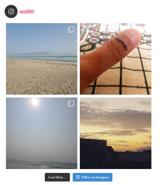Visualização ao vivo do feed do Instagram