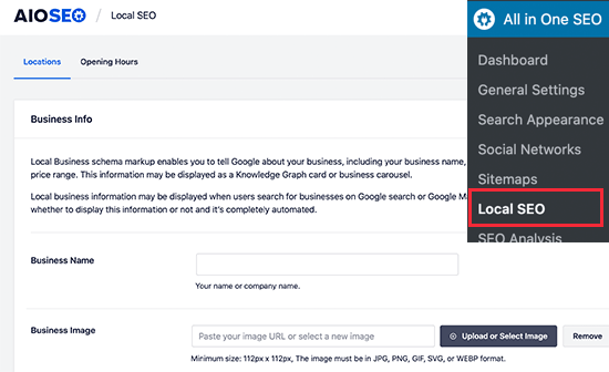 Local SEO in AIOSEO for WordPress
