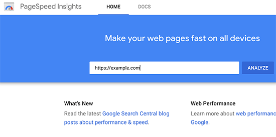 使用 Page Speed Insights 工具查看核心 Web Vitals 分数
