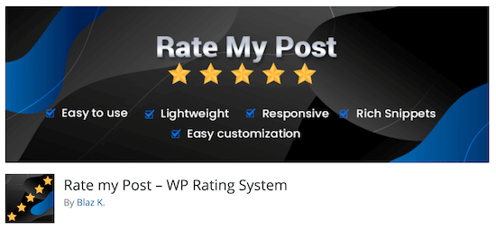 Rate My Post Star Rating Plugin