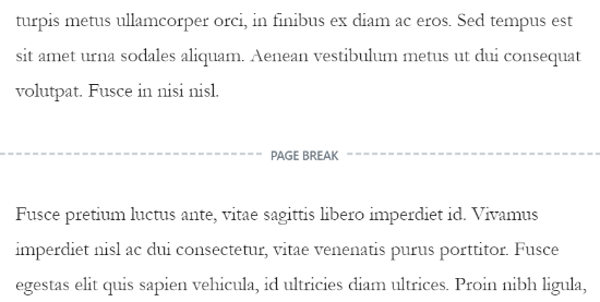 Visualizza l'interruzione di pagina nel tuo contenuto