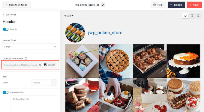 Adding a custom avatar to an Instagram embed in WordPress