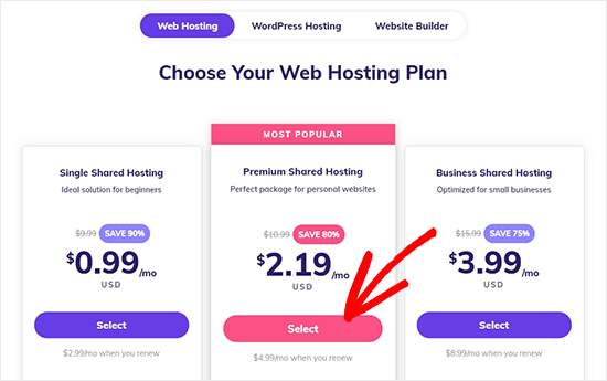 Web Hosting plans