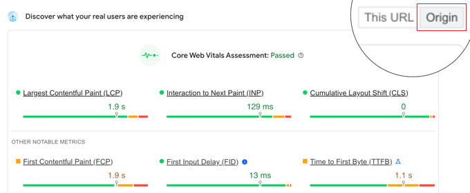 Web Vitals Origin Assessment Results