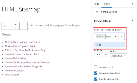 Sitemap created add posts or pages