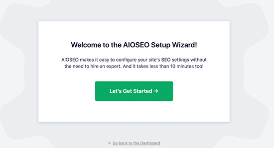 All in One SEO set up wizard