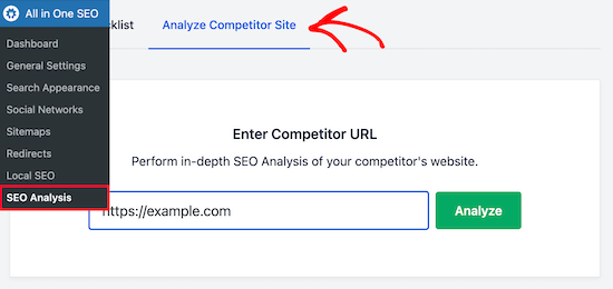 Controlla la SEO del sito web della concorrenza