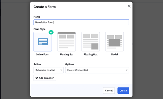 Create ActiveCampaign form