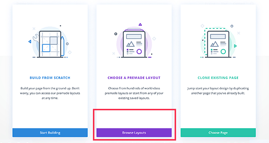 Divi layout options