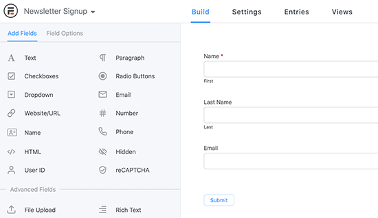 Edit your form in Formidable Forms