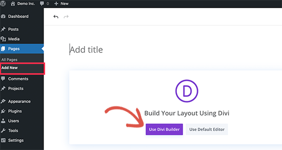 Launch Divi Builder