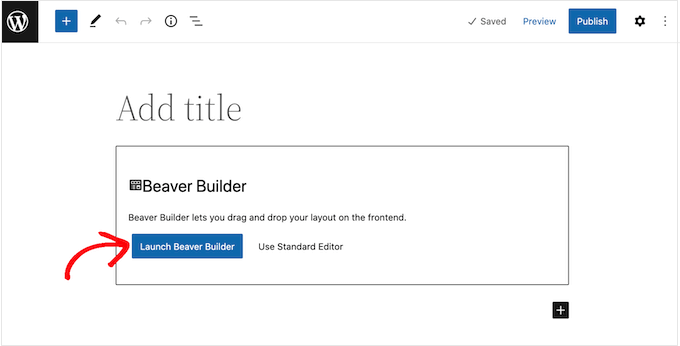 Launching the Beaver Builder page builder