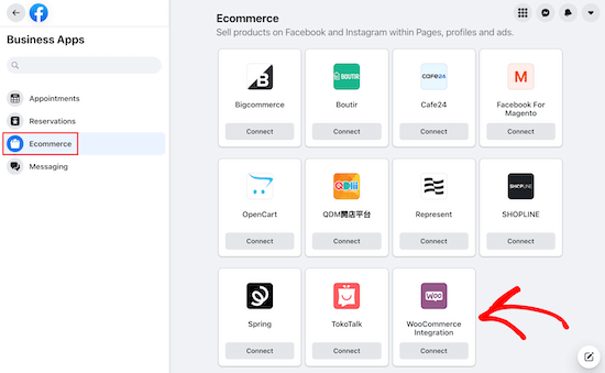 Select business apps WooCommerce integration