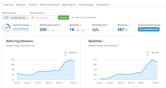 Semrush Backlinks Report