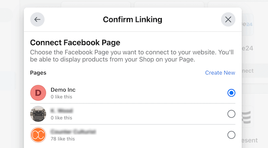 फेसबुक पेज कनेक्ट करें