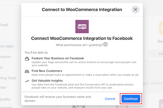 Connetti WooCommerce e Facebook