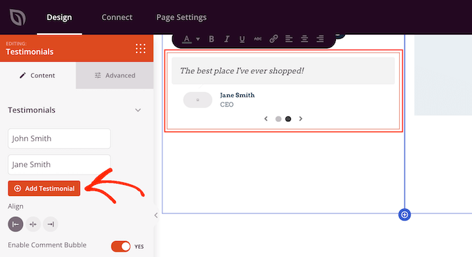 Adding a customer testimonial block to a WooCommerce product page
