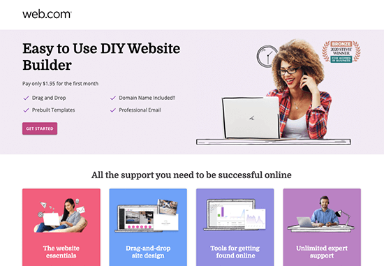 Web.com Website Builder Landing Page