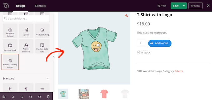 A WooCommerce product image gallery