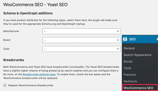 WooCommerce SEO settings