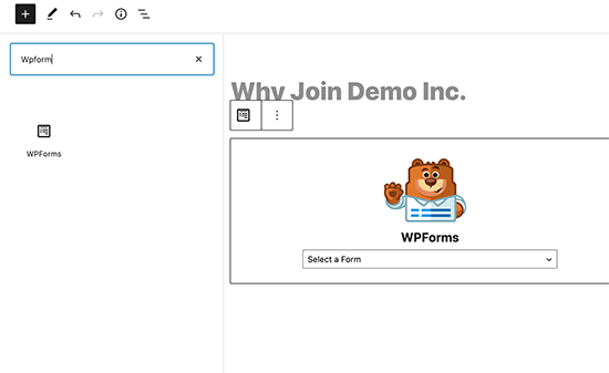 WPForms block