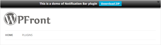 Barra de notificaciones WPFront