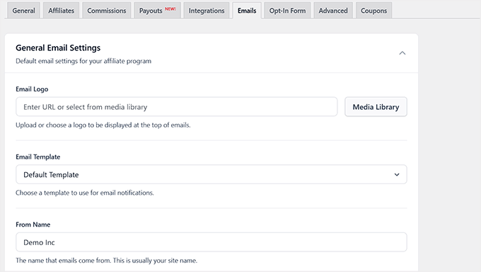 E-Mail-Logo in AffiliateWP hinzufügen