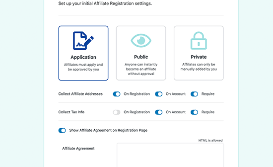 Affiliateregistrationsettings