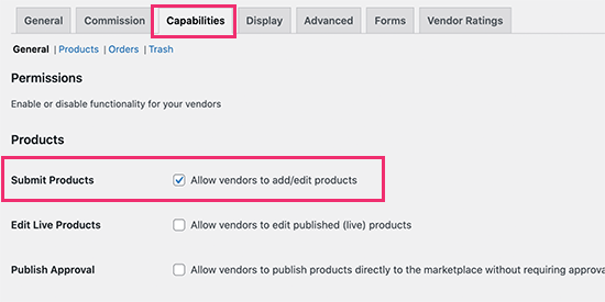 Allow Vendors Add Products