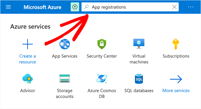 Căutare înregistrări de aplicații în Azure