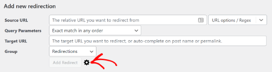 Basic settings in Redirection plugin