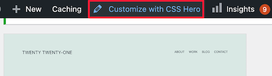 Personalizza con CSS Hero
