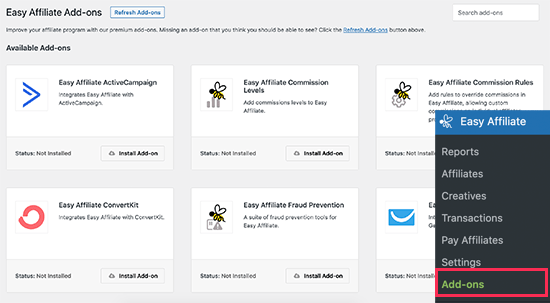Easy Affiliate addons