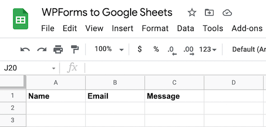 Google Sheets Spreadsheet