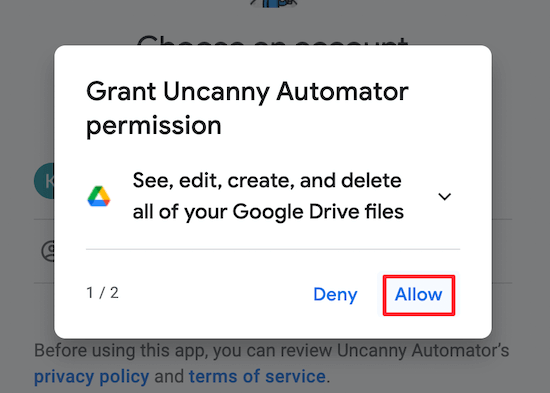 Grant Account Permission