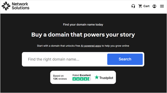 Înregistrare domeniu Network Solutions
