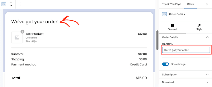 Showing order information on a custom 'order confirmed' page