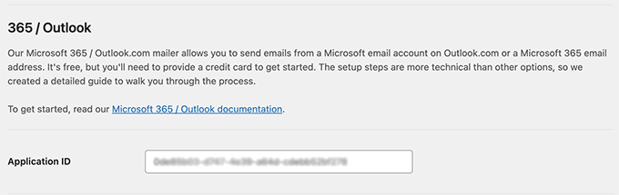 Paste the copied Application ID in WP Mail SMTP settings