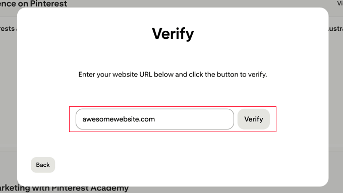 Verify You Have Claimed Your Website in Pinterest