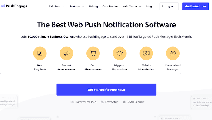 Serviciul de notificări push web PushEngage
