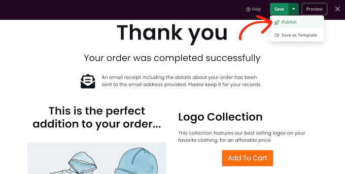 Saving a custom WooCommerce thank you page