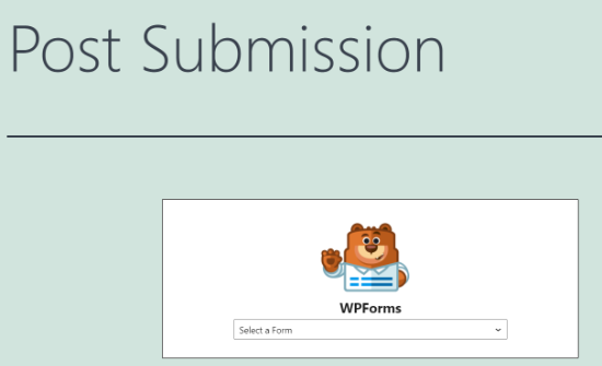  Select your post submission kind from the dropdown menu