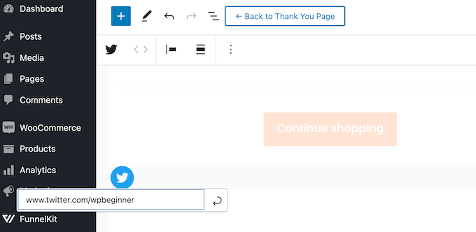 Adding social media links to a WooCommerce page