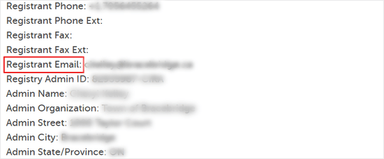 Registrant email contact