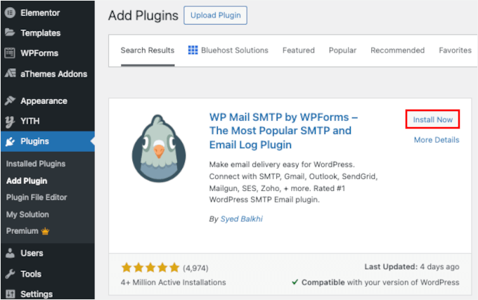 Instalarea WP Mail SMTP