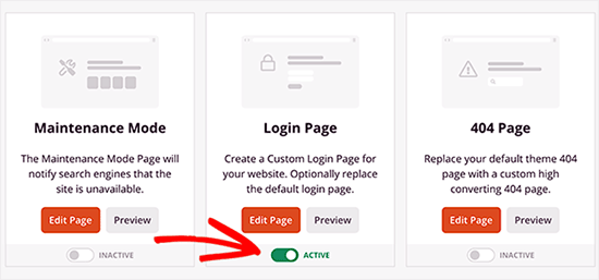 Activează pagina de autentificare în SeedProd Activează pagina de autentificare în SeedProd