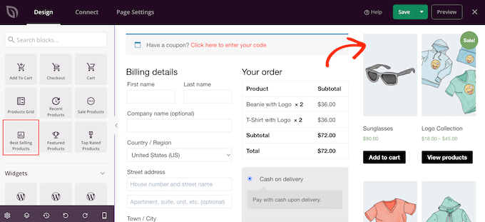 在结帐页面上显示您最畅销的 WooCommerce 产品