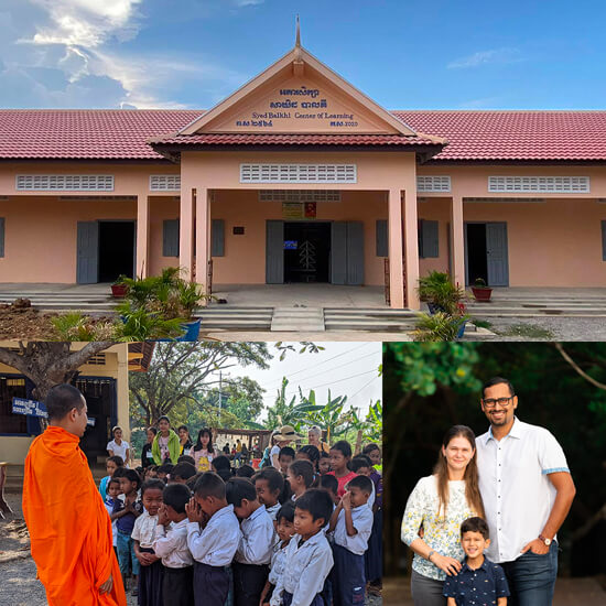 Scuola del fondo del villaggio cambogiano